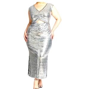 Eloquii Silver Sequin Dress
